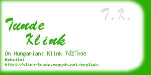 tunde klink business card